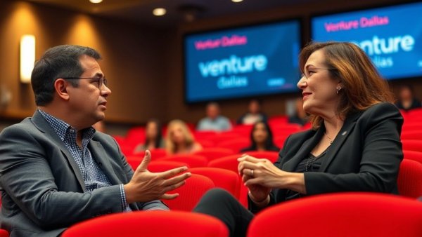 Two speakers engaging at Venture Dallas Conference 2025.
