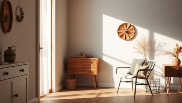 Cozy room with DIY fall decor and soft sunlight.