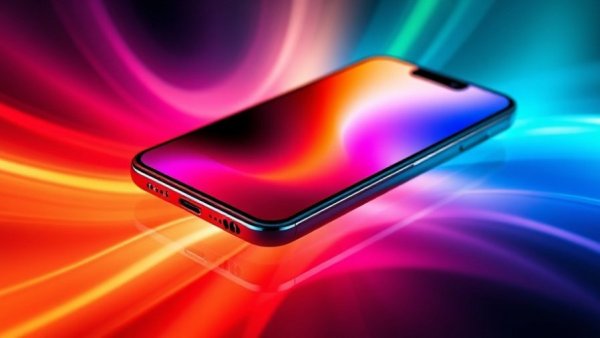 Sleek budget smartphone with vibrant display and neon lighting