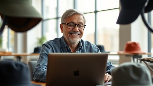 Peter James Roy Grace Series author in a bright office with hats.