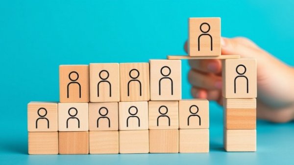 Hand arranging blocks, workforce organization concept, job abandonment contractors Houston.