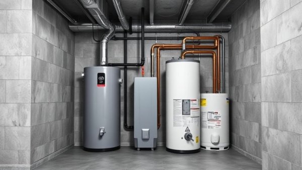 Basement gas furnace installation emphasizing safety practices.