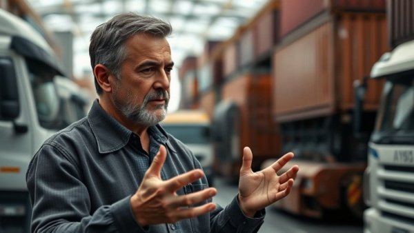 Focused man discussing risk management in supply chains in a warehouse.