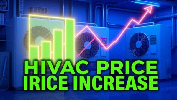 HVAC price increase representation with digital graph overlay.
