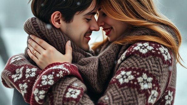 Emotional wartime romance with a strong female lead depicted in a romantic embrace.