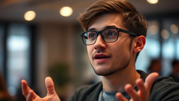 Engaging young man explaining why F1 drivers survive crashes.