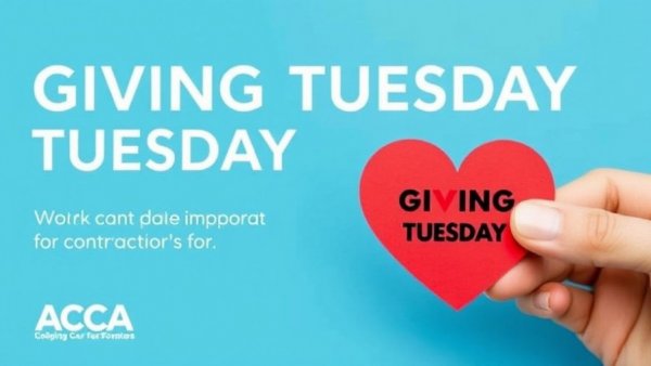 Giving Tuesday importance for contractors highlighted with ACCA logo and heart symbol.