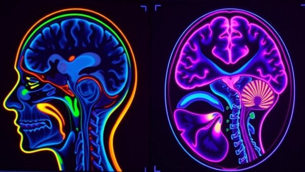 Colorful MRI scans showcasing novel imaging techniques for spinal cord injury treatment.