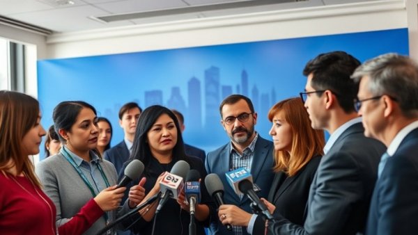 Group discussing media conference at California Forever Suisun Expansion