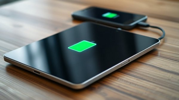 Tablet and smartphone charging on a wooden surface, maximizing battery life.