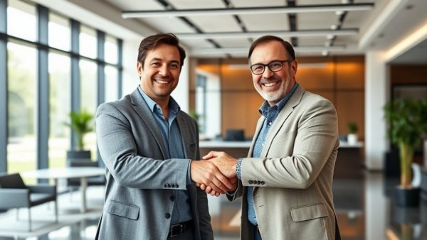 Nexstar Network SkillCat Partnership Training handshake in modern office.