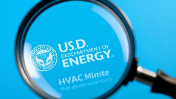 2028 Furnace Standard Changes: Magnifying glass highlights U.S. Department of Energy.