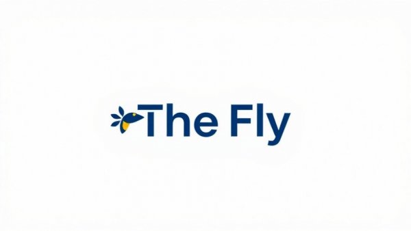 Minimalistic 'The Fly' logo design with stylized fly and swoosh.