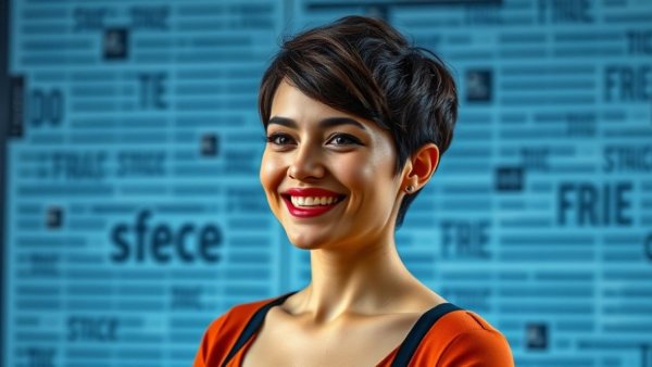 Modern graphic with a smiling woman representing HVACR industry challenges.