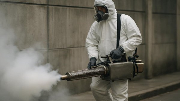 Wolbachia method mosquito control in Los Cabos, technician fogging area.