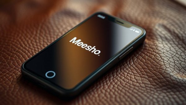 Meesho app on smartphone, symbolizing $606M IPO, close-up.