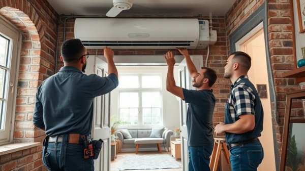 Technicians working on refrigerant recovery pilot project in home setting.
