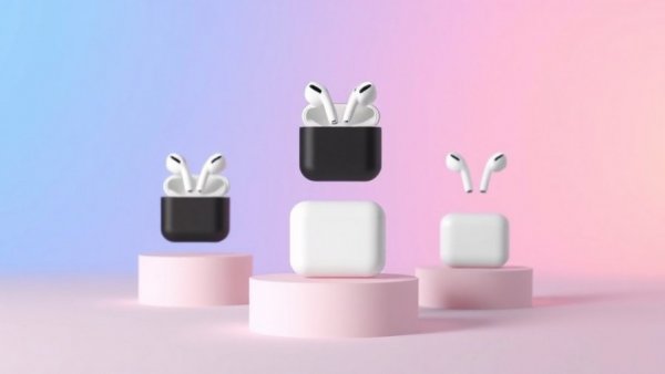AirPods Cyber Monday Deals 2025: Floating AirPods with cases.
