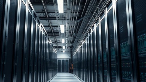 Modern AI data center showcasing investment opportunities.