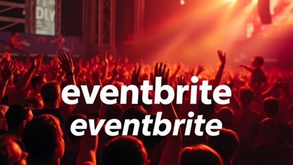 Energetic event scene with Eventbrite logo, revive stalled brands acquisition.