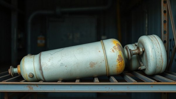 Rusted refrigerant cylinders on shelf, A2L Refrigerants HVACR Challenges.