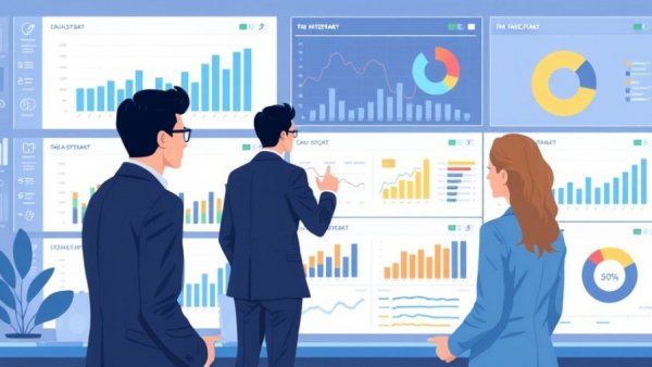 Professionals discuss data charts for AI synthetic research startup valuation.