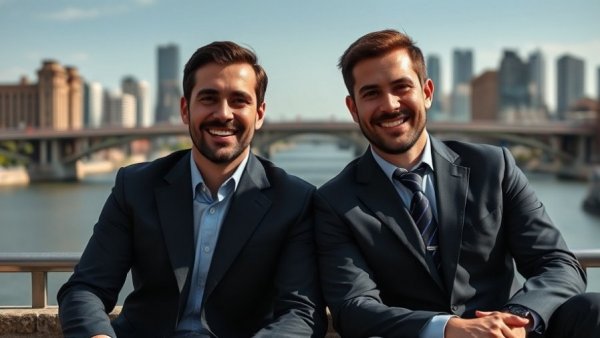 Two businessmen representing Oui Capital investment success.