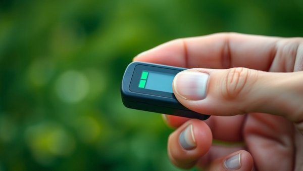 Close-up of TimeCapsule AirTag battery life extension device with green indicator.