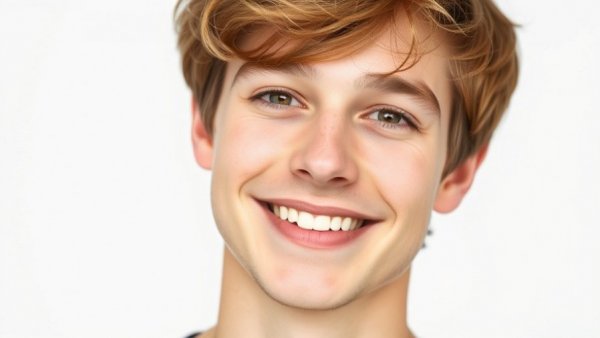 Smiling young man in black jacket on white background.