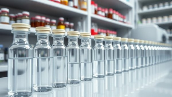 Glass vials in laboratory for circular single-stranded DNA genetic medicine research.