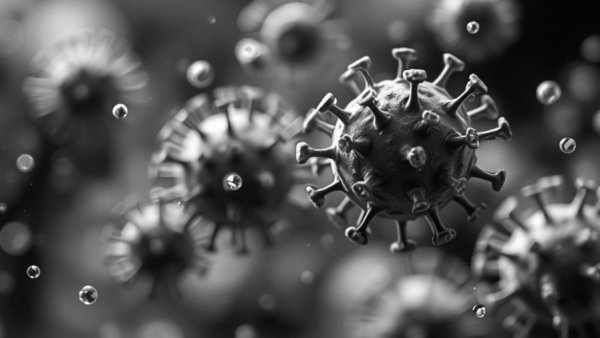 Ultrasound combined with nanoparticles in a grayscale image.