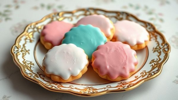Gilded Age holiday desserts on elegant ornamental plate.