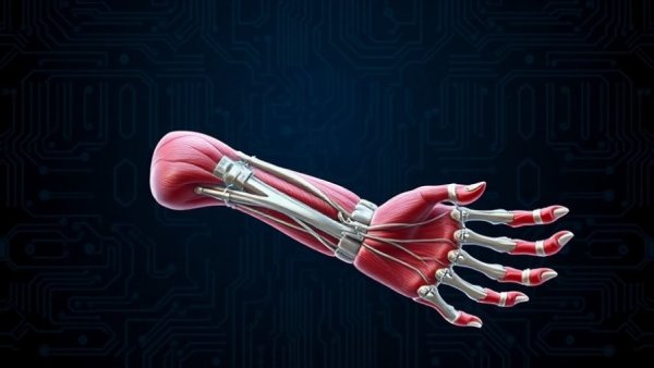 3D bioprinting skin research concept with anatomical arm illustration