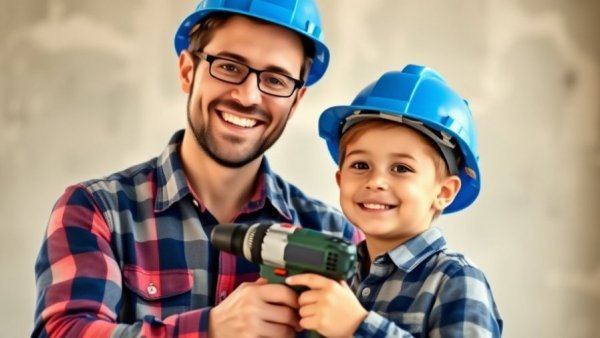 Father and son in hard hats, symbolizing succession in selling your HVAC business.