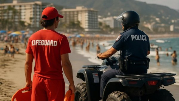 Operation Lifesaver Los Cabos 2025 beach patrol scene.
