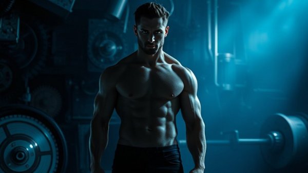 Dark romantic suspense novels cover with intense muscular figure.