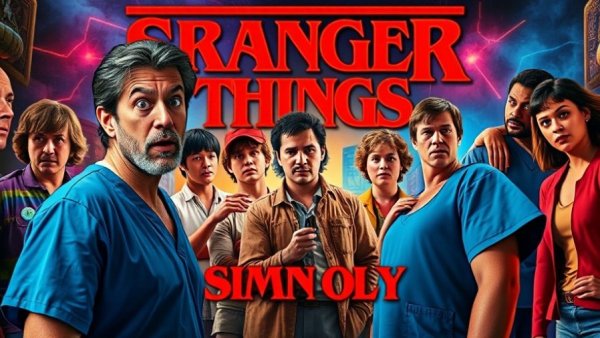 Medical professional surprised by 'Stranger Things' poster, highlighting medical misrepresentation.