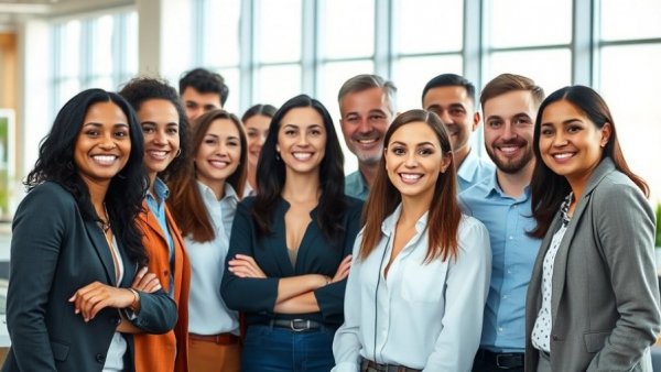 Diverse professionals in an office representing AI application layer opportunities.