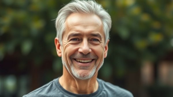 Friendly man smiling outdoors, relating to quasi-mergers in AI startups.