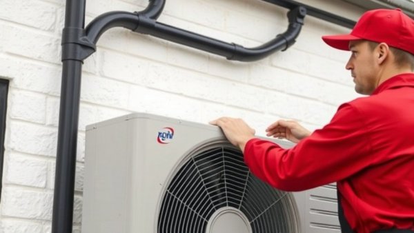 Technician adjusting air conditioning unit, highlighting Electrification Stats 2025.