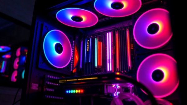 Vibrant RGB gaming PC with colorful components; rising PC component prices.