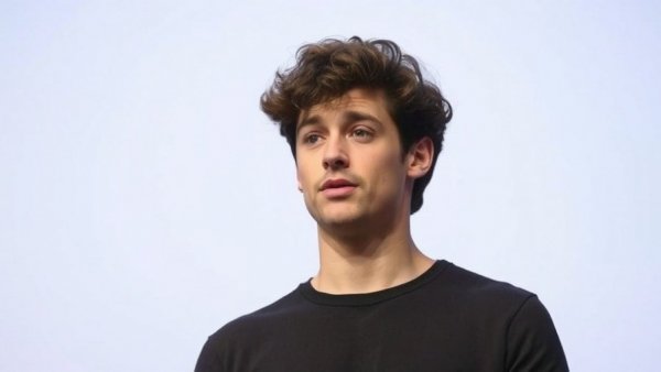 College dropout startup founder delivering a speech on stage