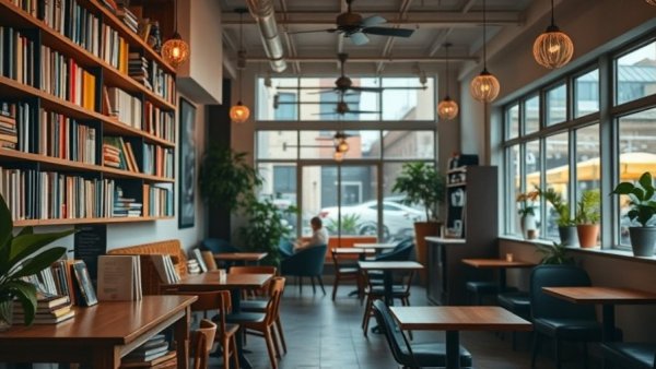 The Reading Cafe with a cozy, book-filled atmosphere