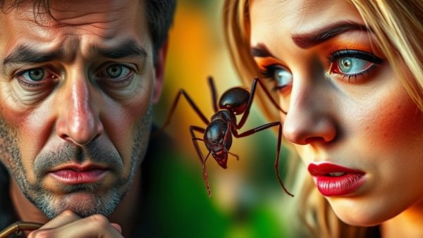 Survived attacks from wild animals illustrated by fire ant and reactions.