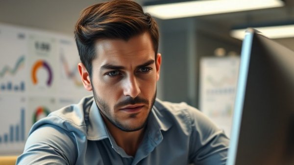 Professional optimizing Google Business profile for AI searches in modern office.