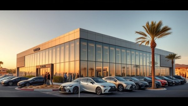 Superstition Springs Lexus Dealership exterior with luxury cars and people.