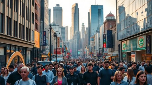 Dallas skyline bustling with business activity at sunset.