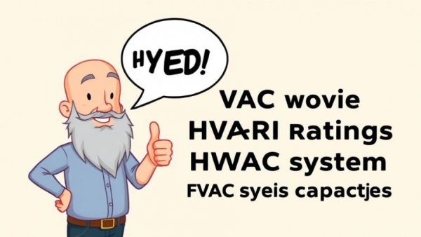 HVAC cartoon with text on AHRI ratings capacity.