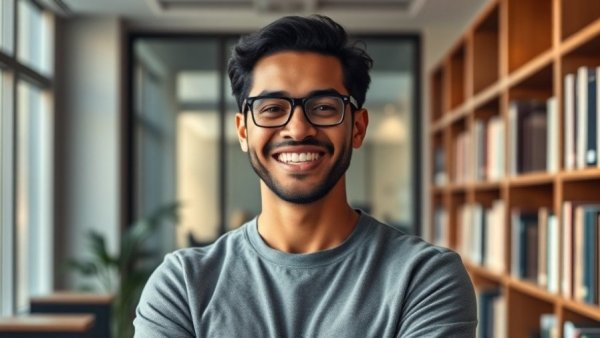 Individuals workers AI can't replace, confident professional in office.