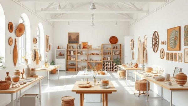 Œuvres Sensibles studio in Marseille displaying artisanal décor.